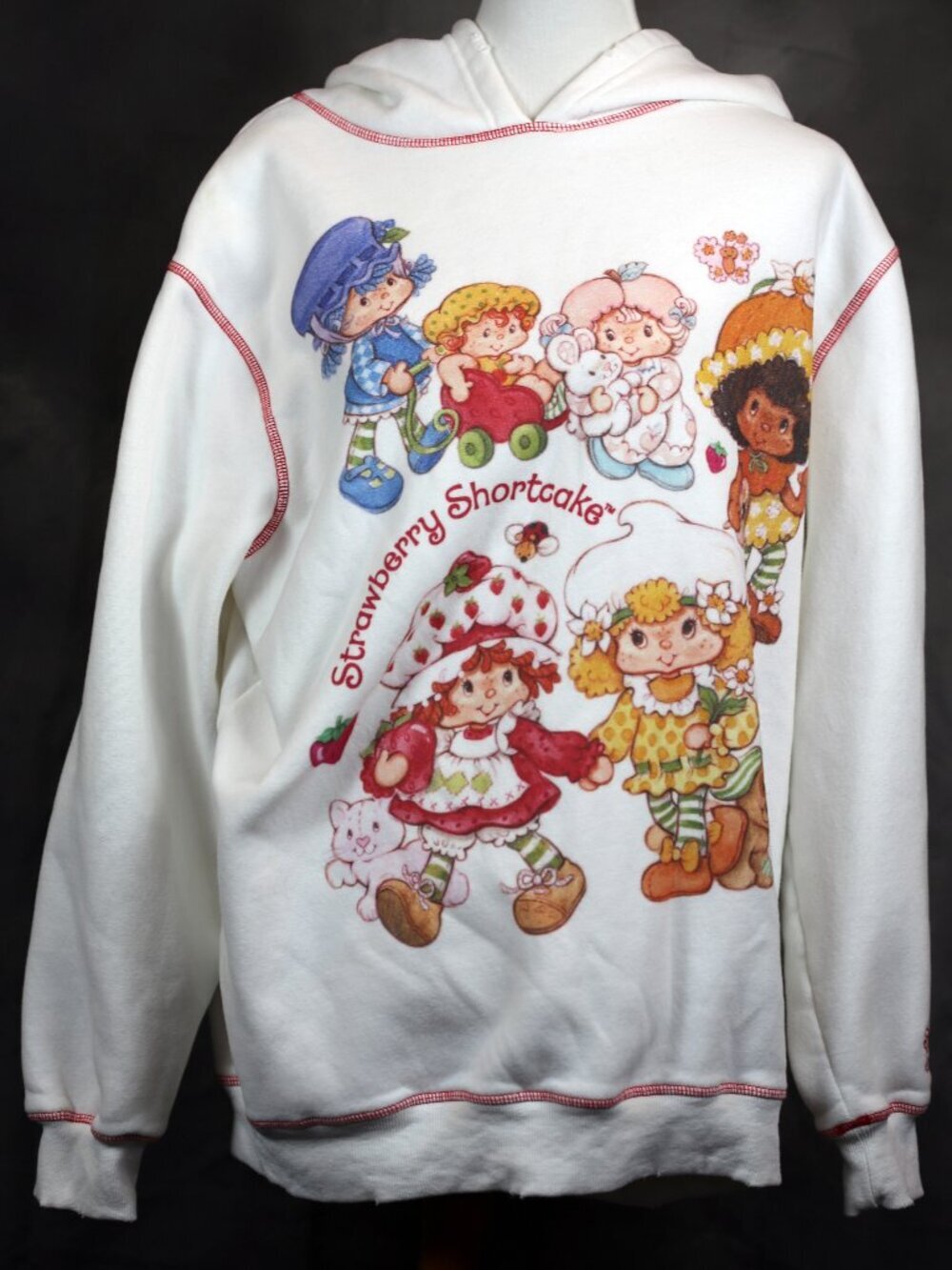 Dolls Kill Strawberry Shortcake Oversized White Hoodie.  Sweetest Friends. S